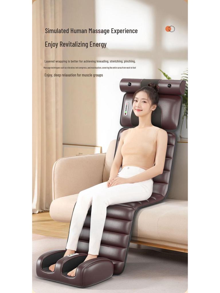 Cervical Spine & Full Body Massager: Multi-functional Neck, Shoulder, Waist, Back, and Pillow Kneading Massage Mattress