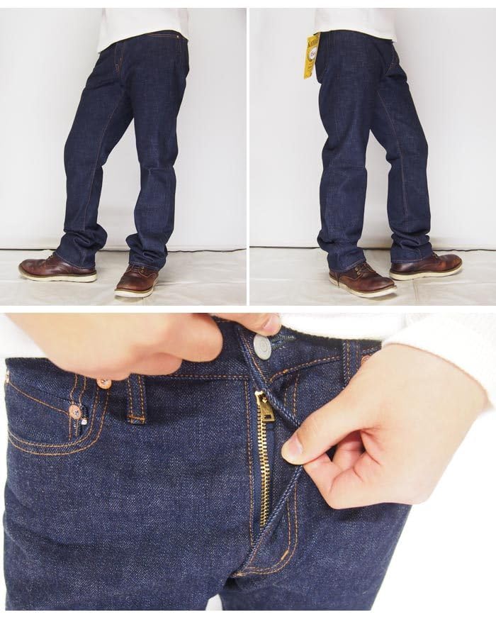 Kojima Jeans KOJIMA GENES 15oz Selvedge Rovné Zapínání na zip v Kalhoty, Džíny/Denim/Vyrobeno v Japonsku/RNB-102RZ-Indigo-40