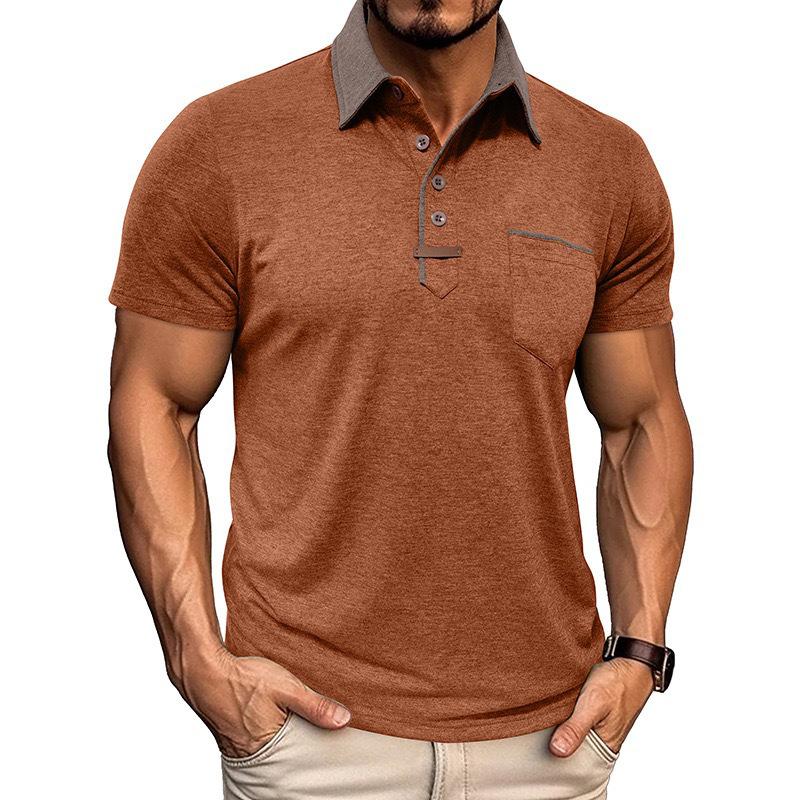 Męskie Codzienne Koszule z Długim Rękawem Kołnierzykowe Zapinane Bawełniane T-shirty Klasyczne Stylowe Koszule Golfowe z Kieszenią