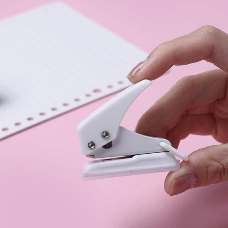 Mini Puncher Paper Capacity 8 Sheets Single Round Hole Puncher Aperture Diameter 0.24'' (6mm) for DIY Binder Paper Card