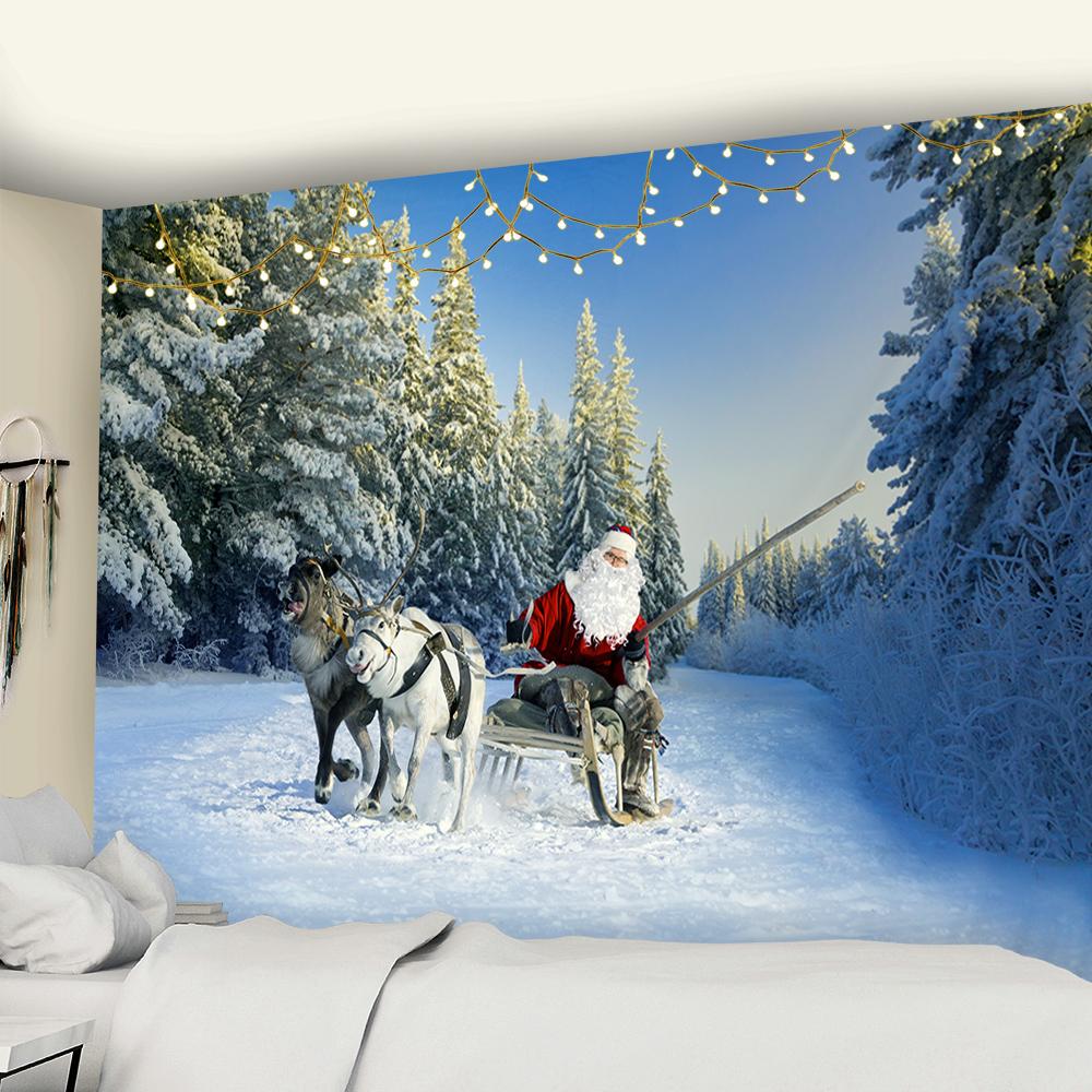 Christmas God Deer Tapestry Hippie Christmas Home Decor Tapestry Boho Room Wall Decor Background Fabric Tapiz Navideño