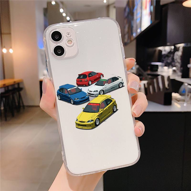 Auto jíst spát JDM Pouzdro na telefon pro iPhone 11 12 13 pro max 13mini X XS MAX 6s 7 7plus 8 8Plus XR Průhledné funda Capa