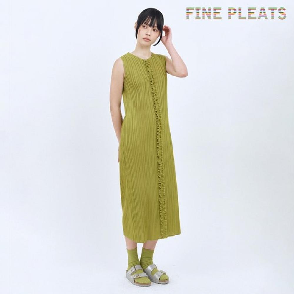 Fine Pleats Long Dress Avocado FREE