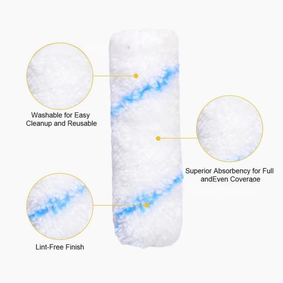 Microfiber Paint Rollers with Paint Tray Ergonomic Handle Design Multipurpose Easy To Use Small Roller Paint Brush Set