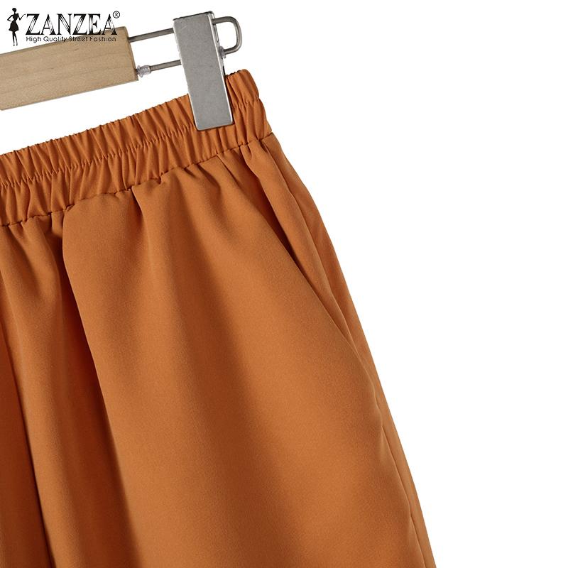 ZANZEA Damskie topy bez rękawów i spodnie casualowy dwuczęściowy zestaw letni