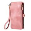 For iPhone 15 RFID Blocking Stand Leather Case Drop-proof Phone Cover Zipper Pocket Wallet with Strap