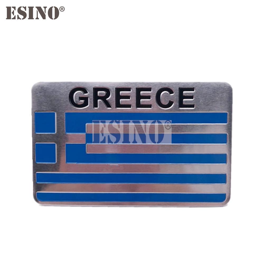 Car Styling Greece National Flag 3D Metal Chrome Aluminium Alloy Decorative Emblem Adhesive Badge Sticker Decal Auto Accessory