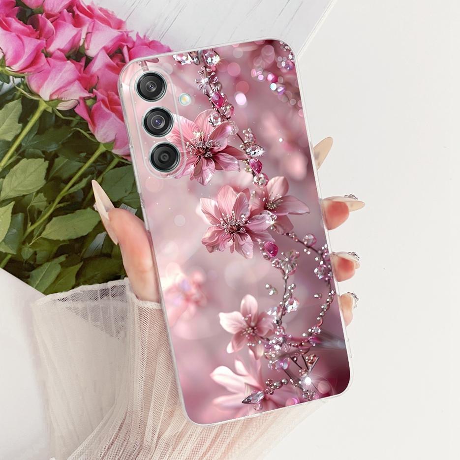 Etui do Samsung Galaxy M55 SM-M556B Nowe Kwiaty Motyl Malowane Pokrowiec Miękki Silikonowy Etui Do Samsung M55 M 15 Galaxy M15 Torby