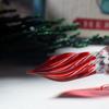 SeventyTwo Handmade Red Glass Dip Pen with Wooden Handle and Storage Case