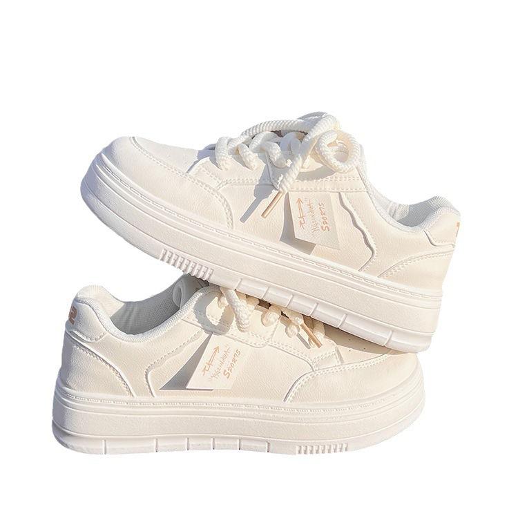With Skirt Little White Shoes Women's 2025 New Ins Trendy Versatile Niche Design Board Shoes Milk Fufu Platform Women's Shoes