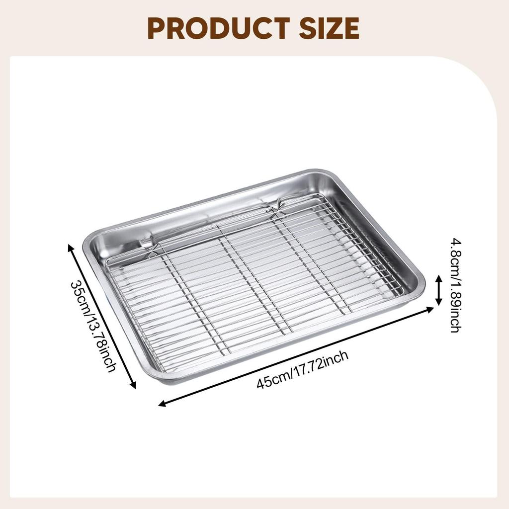 Baking Sheet and Rack Baking Pan Food Storage Container Easy to Clean