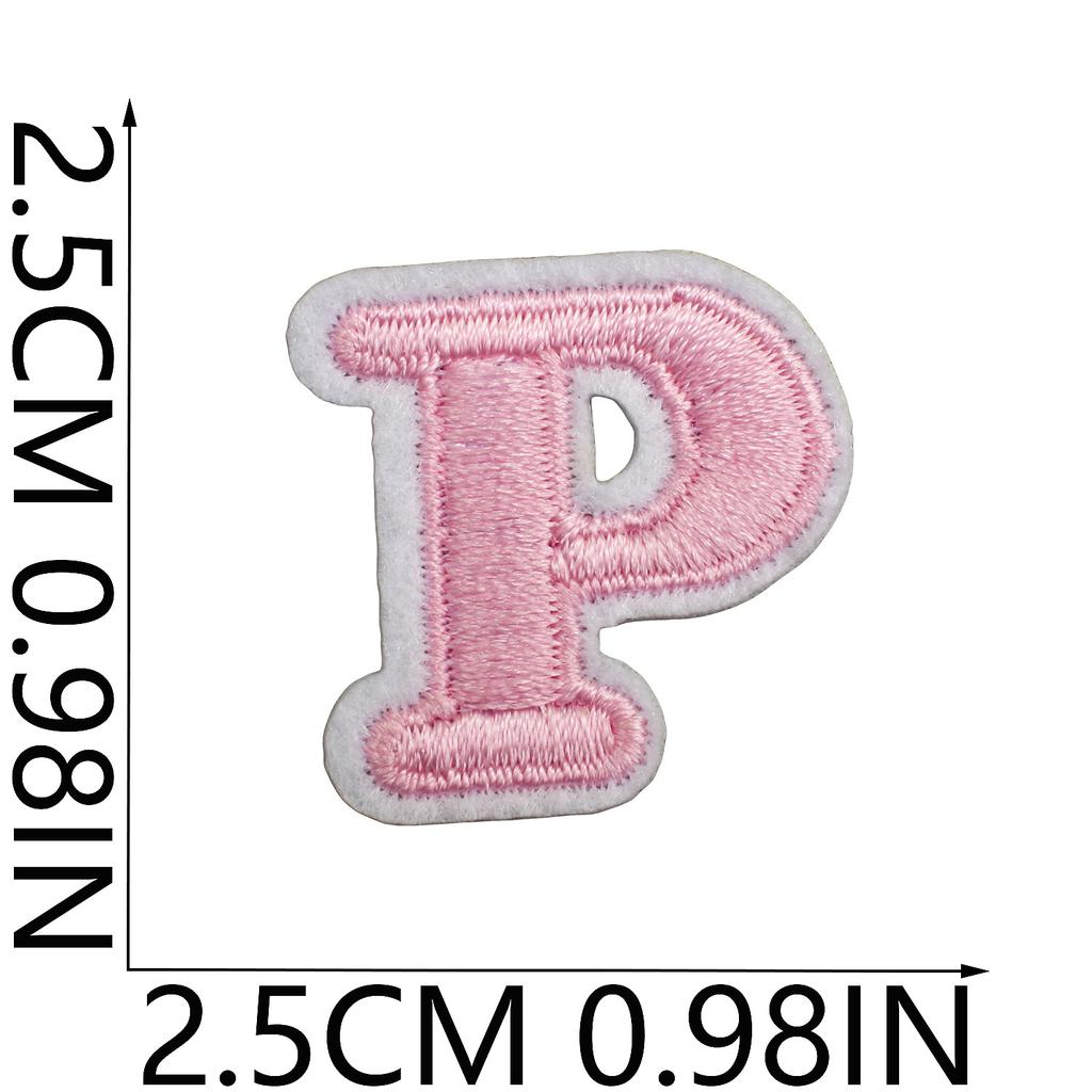 Mini Pegatina de Tela Bordada con Alfabeto Inglés Tamaño Pequeño DIY para Bolso Cambiante Parche Decorativo Pegatina Etiqueta Bordada por Computadora Número