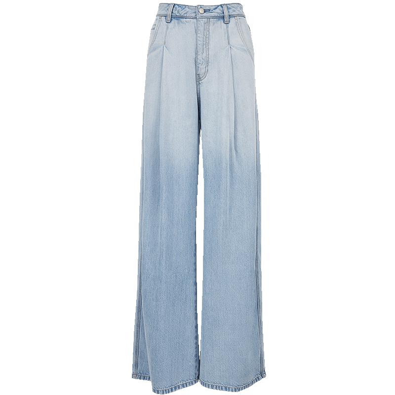 

ONLY 2025 Women s Vintage Washed High-Waist Wide-Leg Denim Jeans M