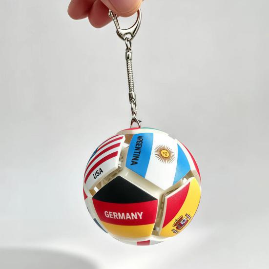 Keychain Pendant Mini Football Shape Team Logo Keychain Portable Decompression