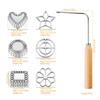 Aluminum Rosette Mold Iron Maker Waffle Alloy Frying Snack Funnel Cookie Bake Mold Bunuelos Mold with Handle Baking Tool