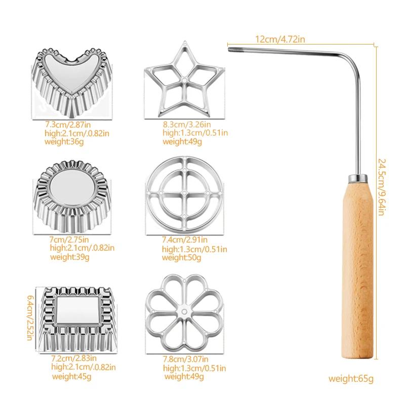 Aluminum Rosette Mold Iron Maker Waffle Alloy Frying Snack Funnel Cookie Bake Mold Bunuelos Mold with Handle Baking Tool
