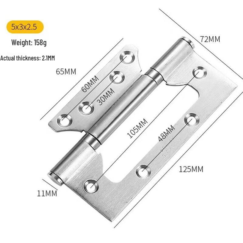 Zhishi Thickened Stainless Steel Silent Bearing Offset Hinges