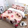 Cartoon Dog Print Three-Piece Set Soft Comfortable Duvet Cover Bedding Set Included 1*Duvet Cover & 2*Pillowcases, Gift