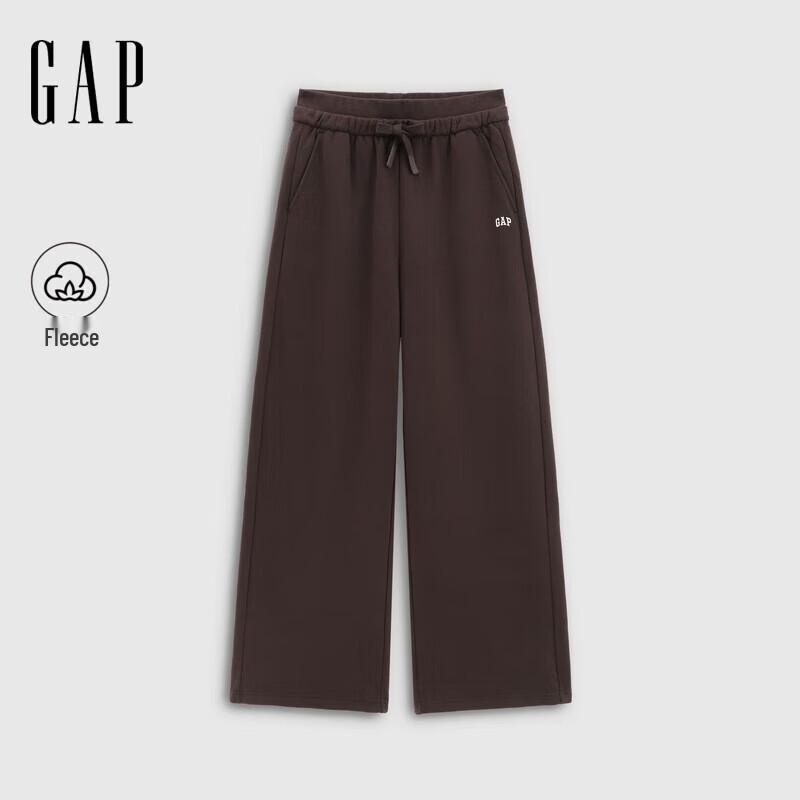 GAP Women s Logo Embroidered Fleece Wide-Leg Sweatpants 170/74A коричневый