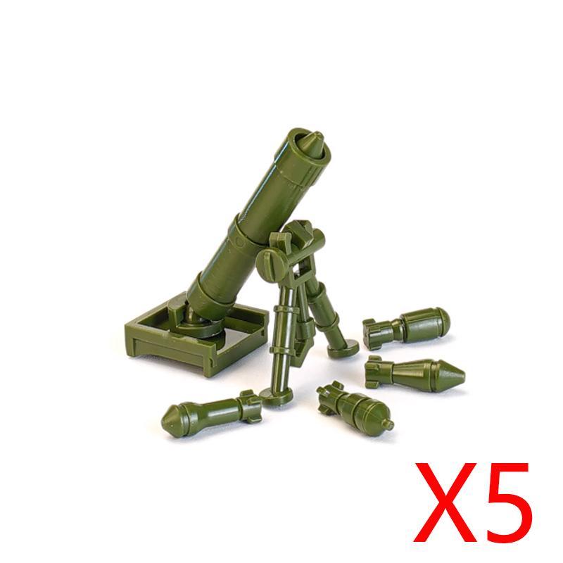 Army WWII Soldier Figure Armaments Brick Playset Gatling M2 Heavy Machine Aviation Gun NSV Bullet Chain Mortar ZB53 Toys Playsetss T12