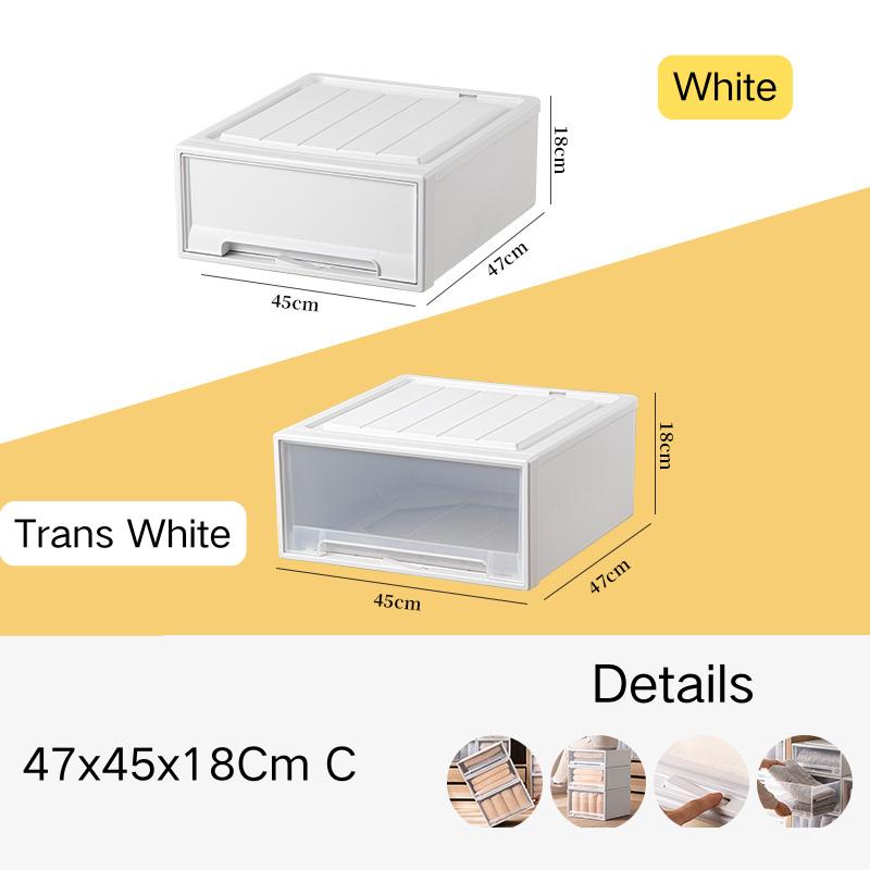 Household Closet Cabinet Storage Box Quilt Storage Box Organizing Box Drawer Storage Box Plastic Transparent Storage Box