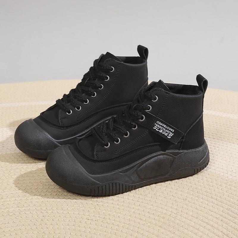 High Top Color Matching Single Shoe Women's 2024 Autumn New Thick Sole High Top Women's Shoes Comfortable Vulcanized Shoes Traf