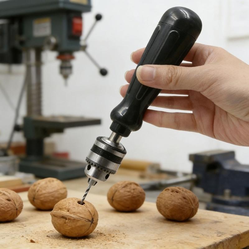 Ergonomic Manual Drill Set Contains 10Pcs High Hardness Bit (0.3-3mm) Ideal For Wood Plastic And Resin