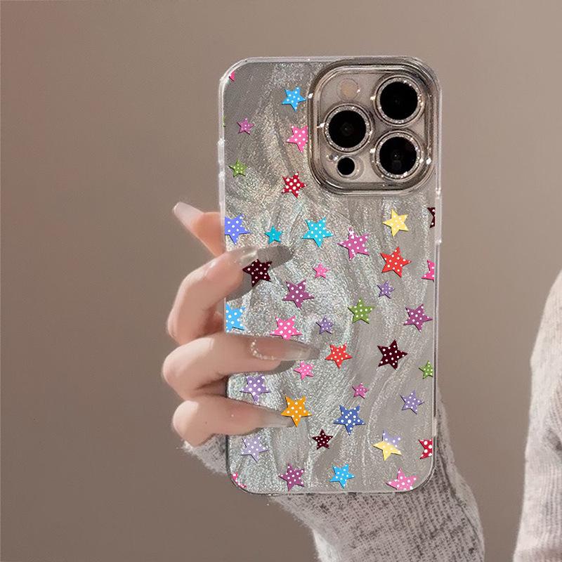 Polka Dot Stars Full Coverage Case for iPhone 17 Pro, 16 Pro Max, 15, and 14 Plus