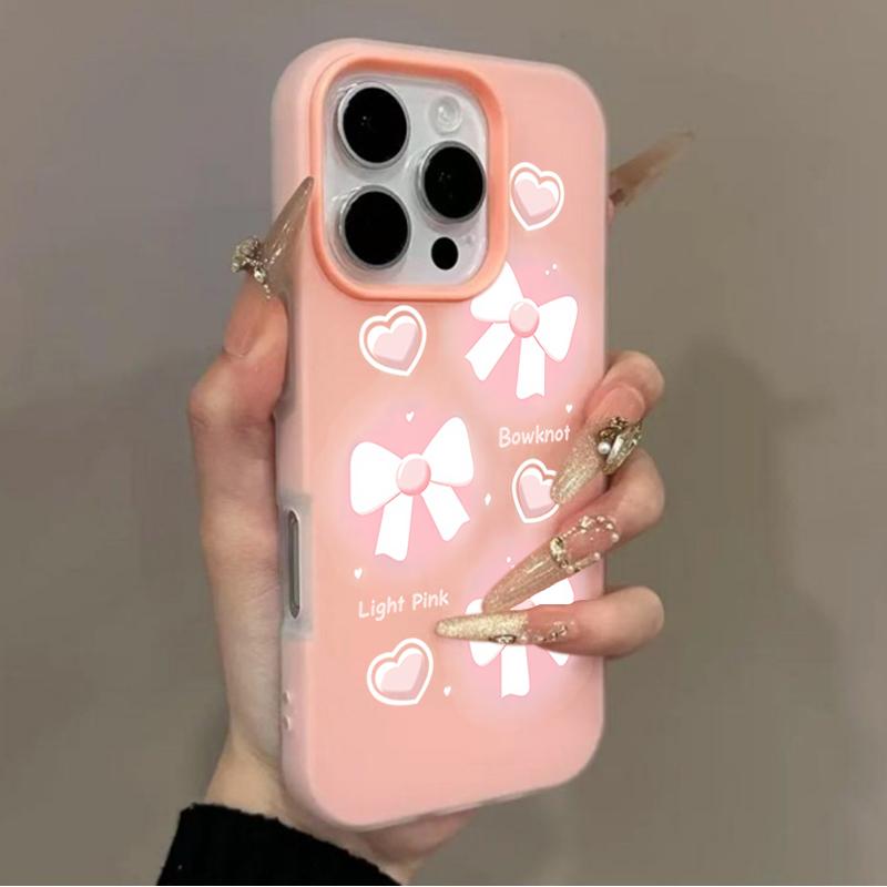 Rosa Schleife Einfache Macaron-Farben Gelee-Handyhülle Für iPhone 17 16 15 14 13 12 Pro Max 11 16 7 8 Plus 16E 17E Air X XS XR Hülle