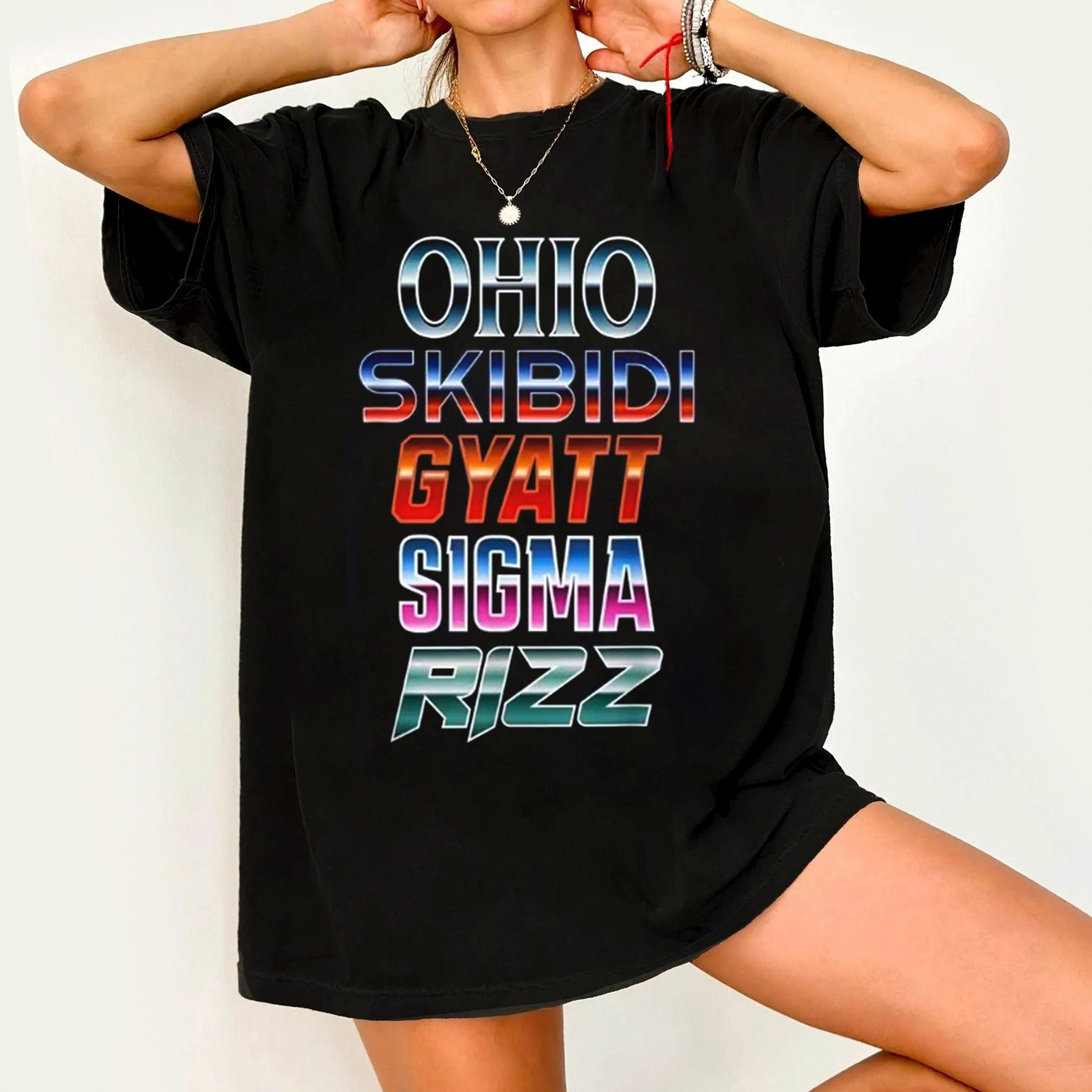 

Streetwear Vintage Meme Ohio Skibidi Gyatt Sigma Rizz T Shirt Womens Unisex Cotton Tee Casual Summer Oversized Loose Unisex Top S