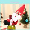 Santa Claus And Snowman Wine Bottle Sleeves With Cartoon Design For Christmas Party Decor