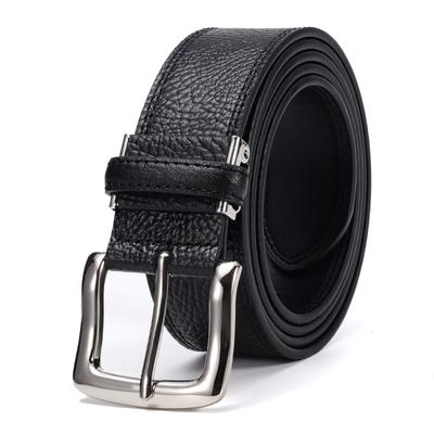 Retro-Gürtel für Herren Echter Leder Casual Business Rindsleder Gürtel für Männer Mittleren Alters und Junge Männer Einfacher und Vielseitiger Dornschließe Gürtel