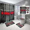 Set Tenda Doccia Rustica in Legno Marrone Stile Fattoria con Tappetini Antiscivolo Copri Tavoletta WC Tappetino da Bagno Set Decorazioni Impermeabili per Bagno