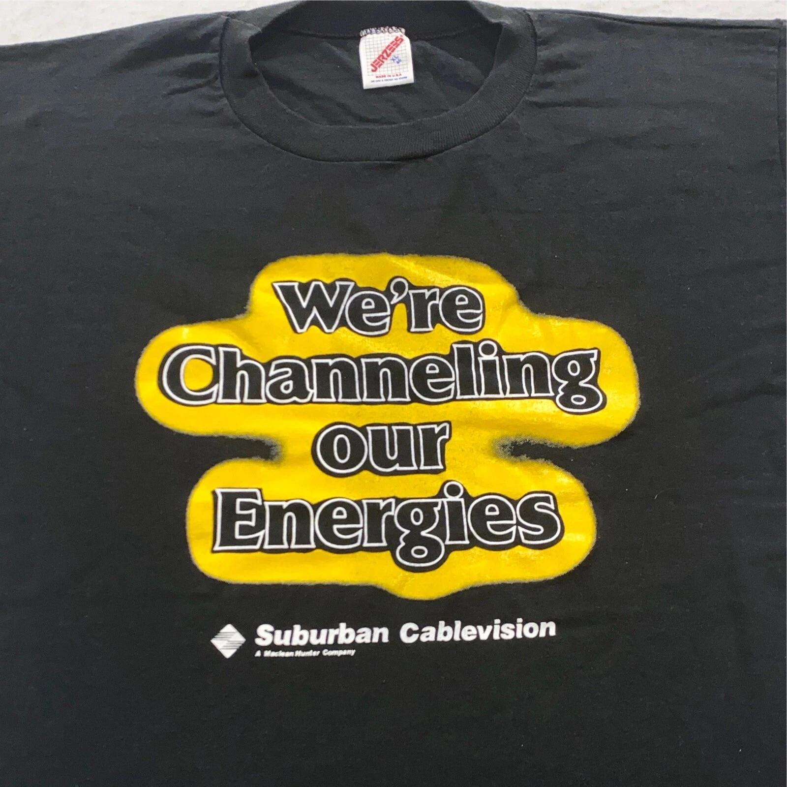 vtg 80s SUBURBAN CABLEVISION NEW JERSEY T-Shirt LARGE york cable tv network L