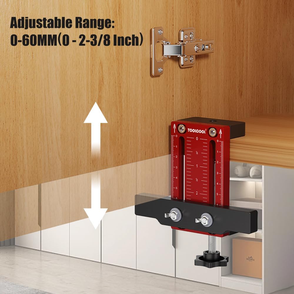 TOOLCOOL Cabinet Door Installation Positioner Installation Jig Tool Aluminum Alloy Cabinet Door Mounting Jig Help for Hanging Cabinet Doors