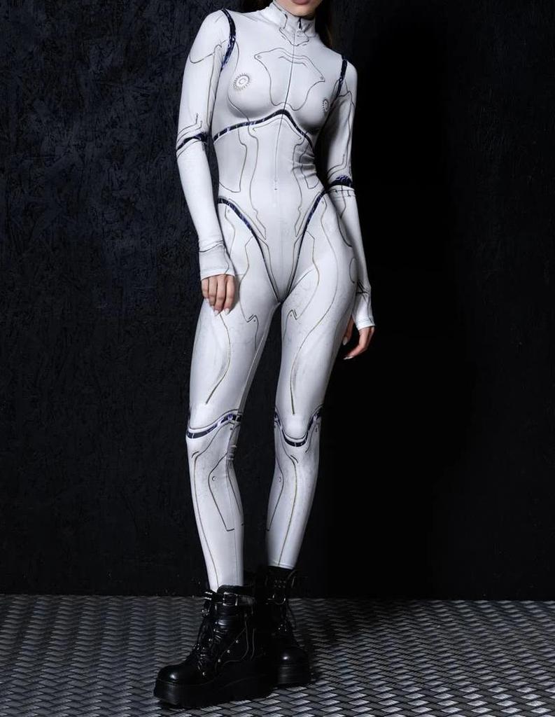 3D Digital Printing Stage Performance Costumes Adults Halloween Events Carnival Theme Party Cosplay Outfit Pretend Game Jumpsuit