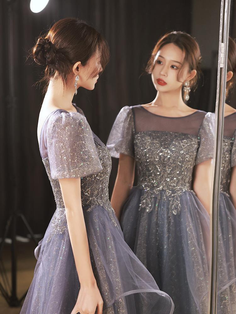 Abendkleid Kleid leichter Luxus Nische flüchtige Prinzessinnenkleid 1011 neu Sommer Bankett Temperament Französisch Jahrestreffen Abendkleid