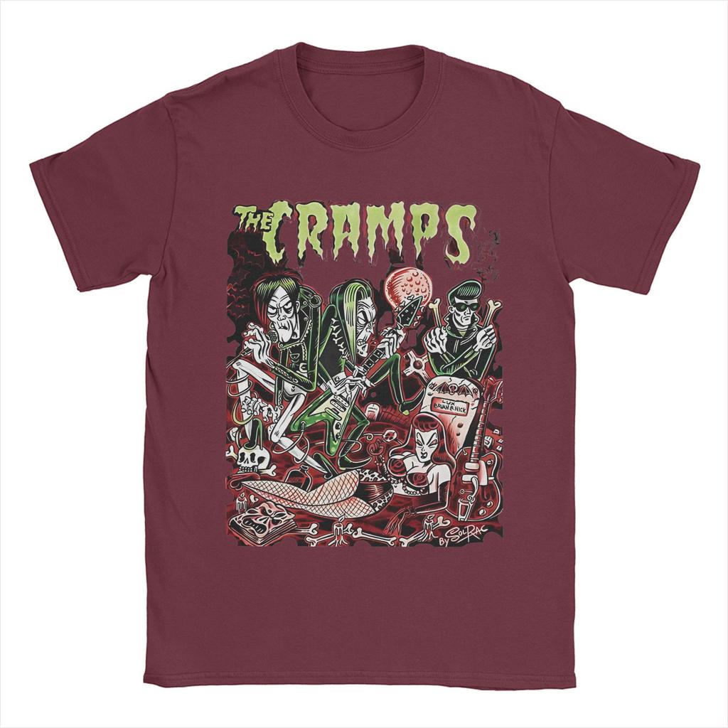 The Cramps Band T-shirt för Män Kvinnor Presentidé T-shirts Läskig Design 100% Bomull Kläder