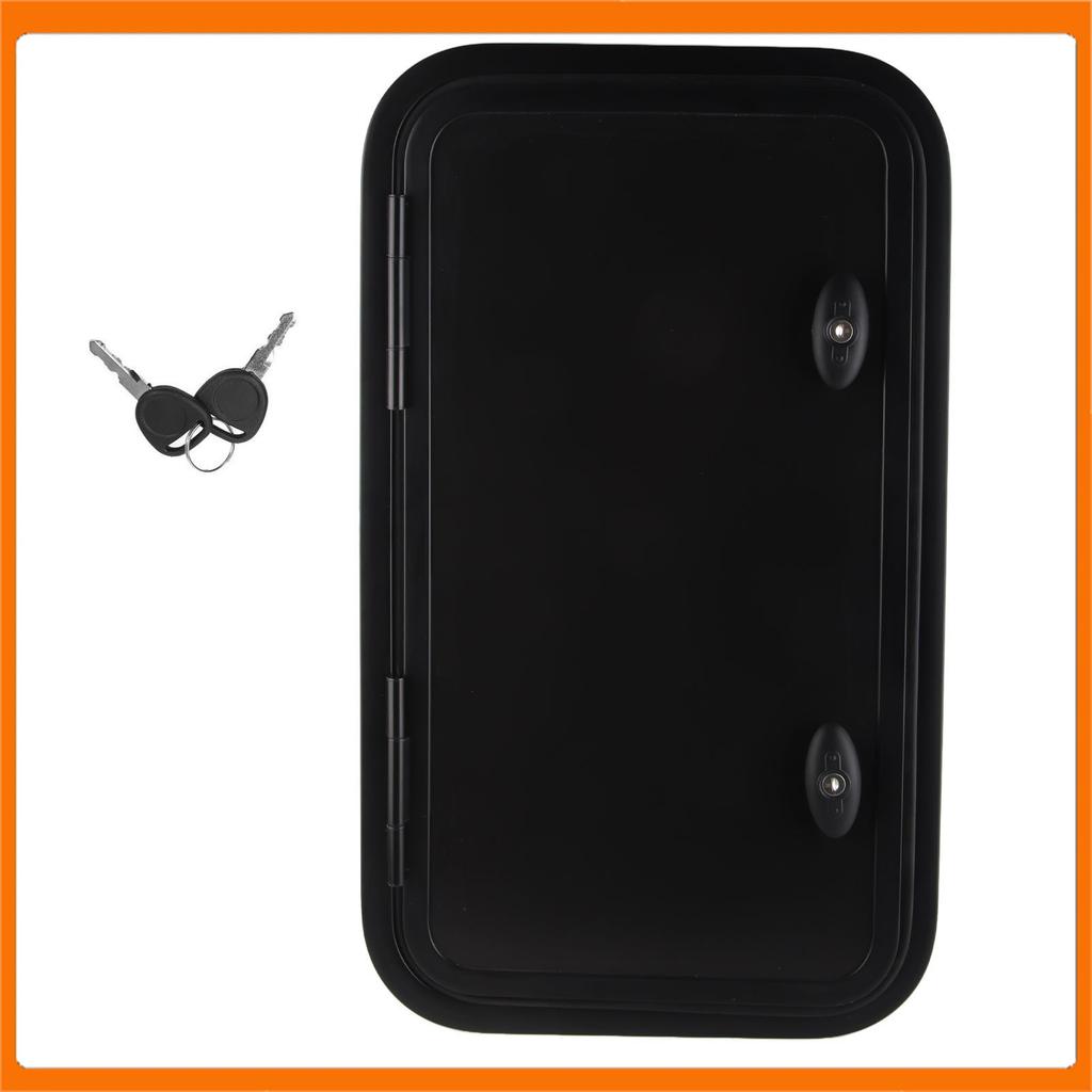 RV Storage Hatch RV Storage Hatch with Lock and Key Heavy Duty  Rounded Corner Black UV Proof Baggage Door for  Camper Van