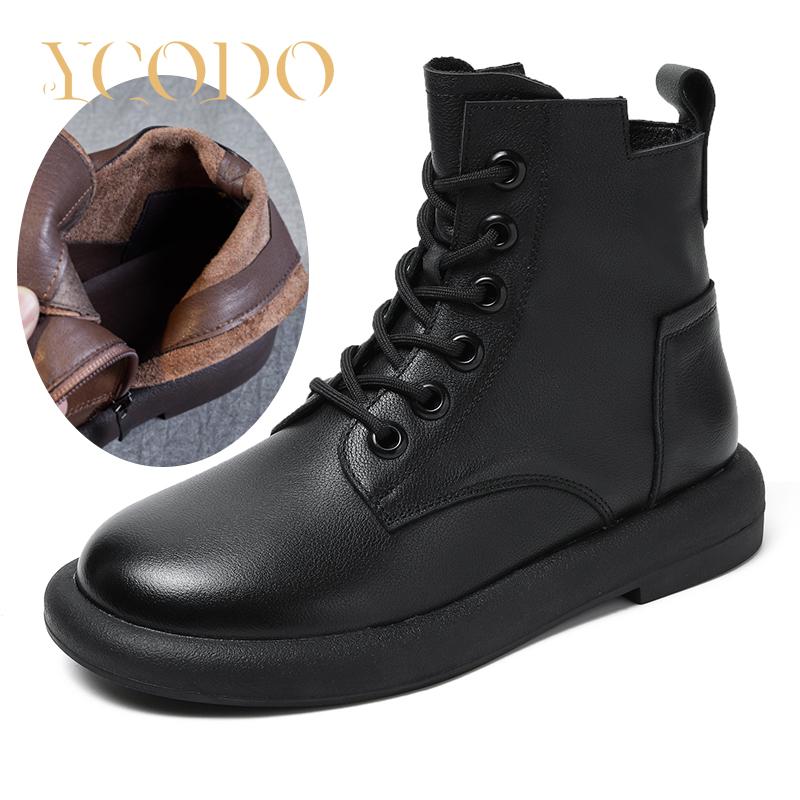 Bequeme Marton-Stiefel aus Naturleder für Damen im Herbst und Winter, lässiger Stil für Mädchen und Studenten