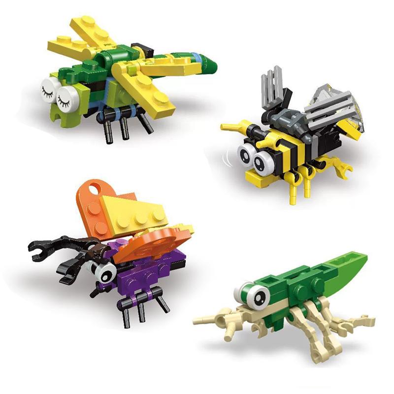 Insect Model Small Particle Building Blocks Spider Scorpion Animal Puzzle Assembly Education Toys for Children Kindergarten Gift