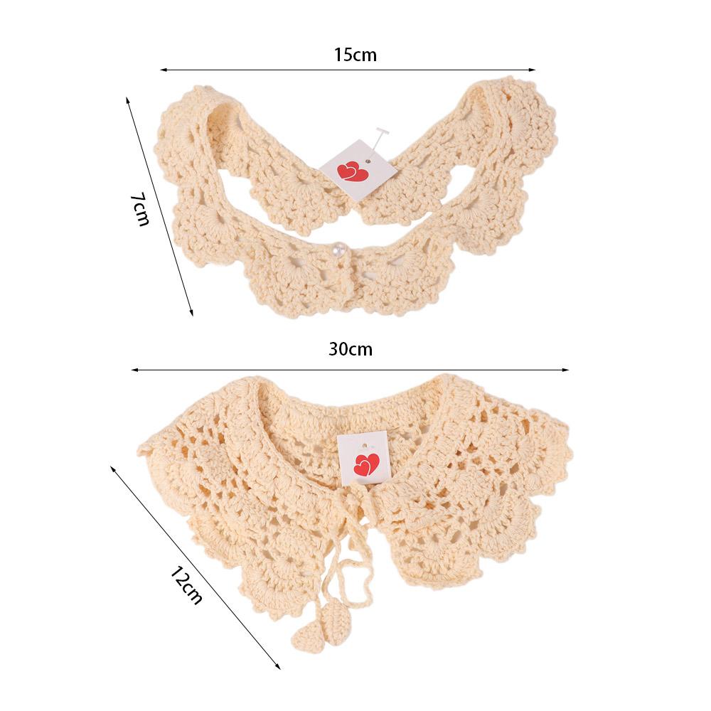 Round Neck Hollow Out Crochet Shawl Sweet Blouse Shoulders Fake Collar Knitted Scarves  Spring