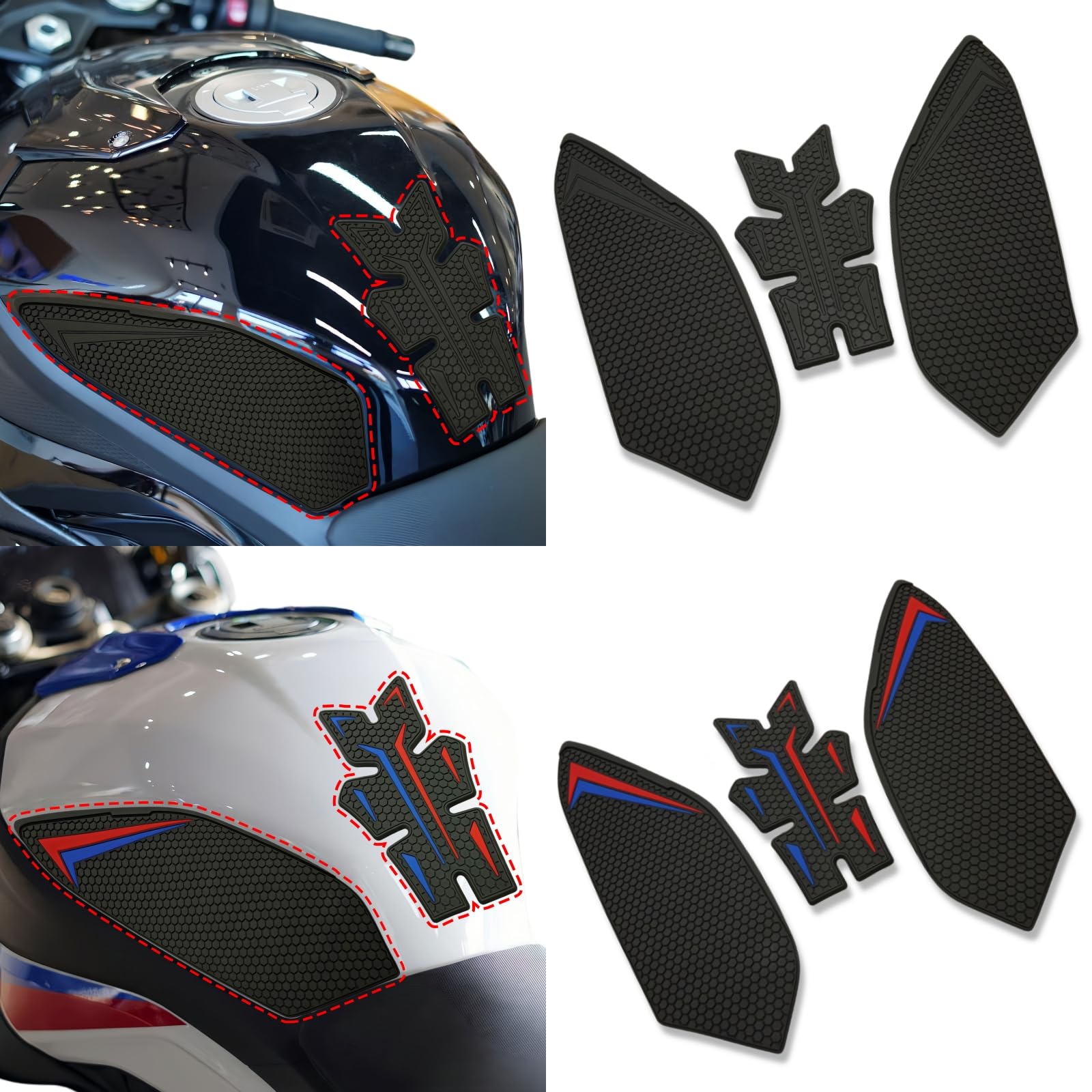 

Motorcycle Gas Tank Pad for BMW S1000RR M HP4 M1000RR 2019-2024, Anti-Slip, Anti-Scratch, Durable Honeycomb Design, Black