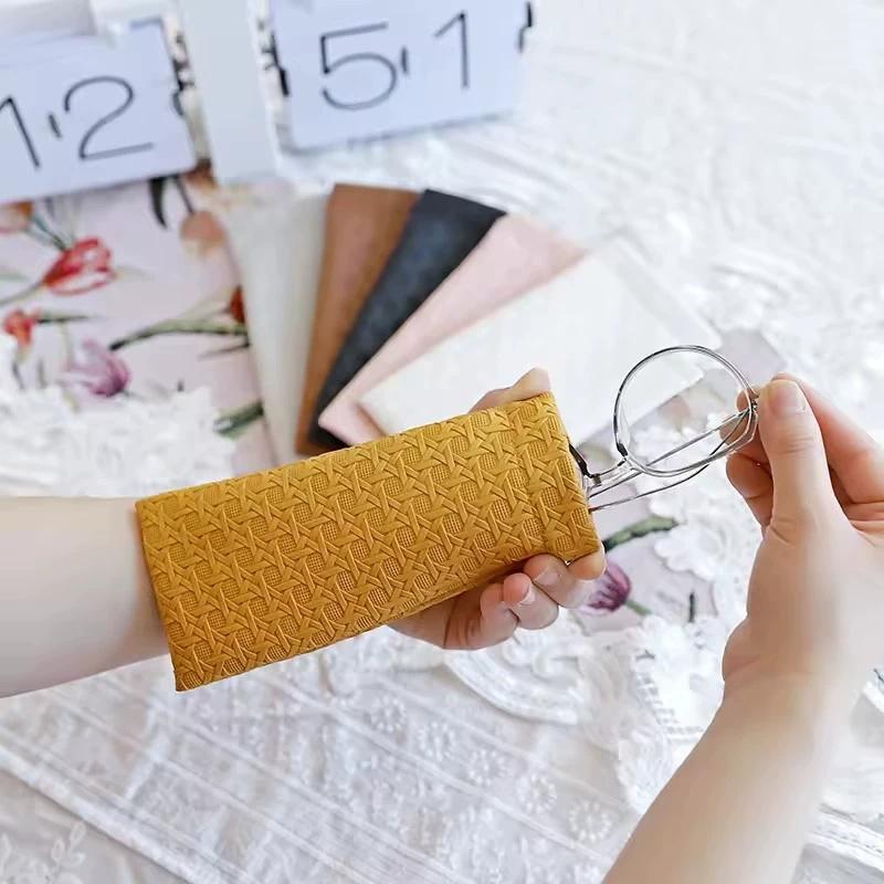 Portable Squeeze Top Case Sunglass Case - Δερμάτινη μαλακή θήκη γυαλιών ηλίου Εύχρηστη Θήκη για γυαλιά ηλίου