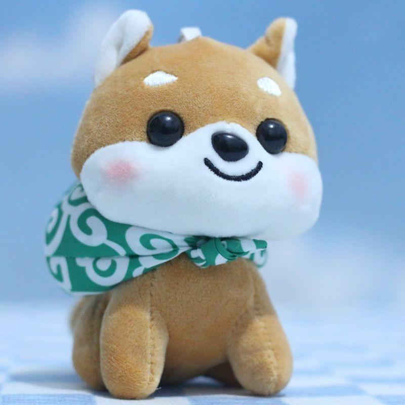 Cute Shiba Inu Plush Toy Backpack Accessory Fluffy Dog Keychain With Soft Material