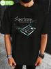 Camiseta Gráfica Masculina Slim Fit Retrô Arte do Álbum Supertramp, Design Vintage de Teclado e Cósmico, Camiseta Lavável à Máquina para Todas as Estações