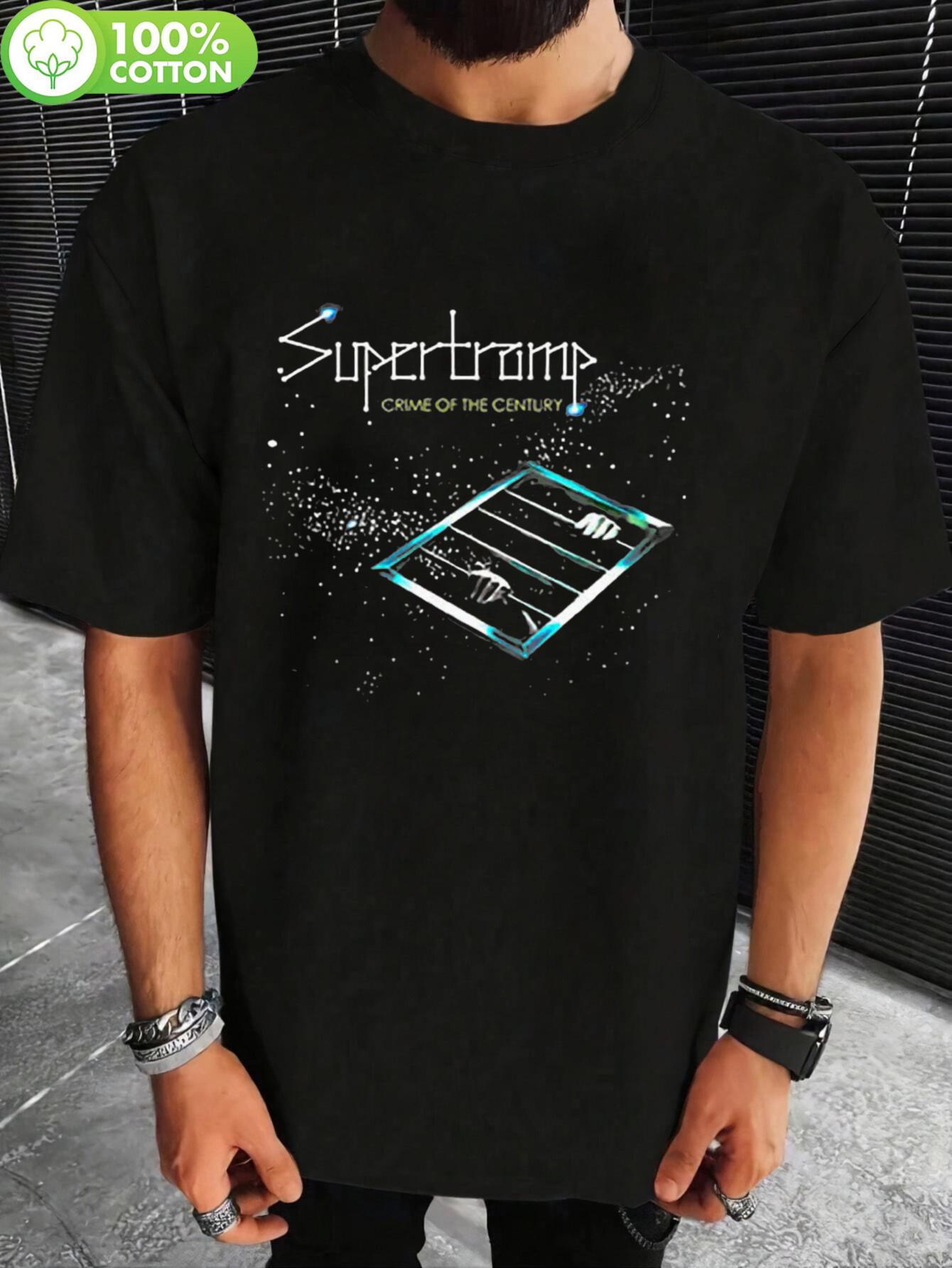 

Мужская футболка облегающего кроя с графикой обложки альбома Supertramp в стиле ретро, винтажный дизайн с клавиатурой и космосом, всесезонная футболка, можно стирать в машине 4XL