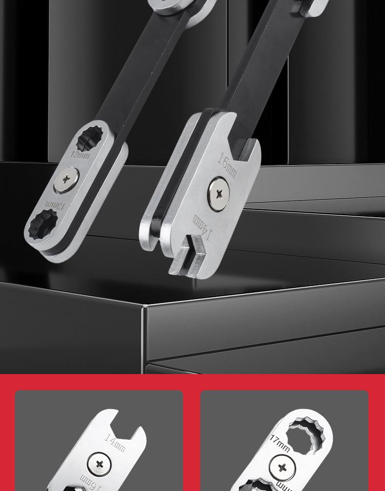 360° Rotatable Adjustable 8-in-1 Double-Ended Torx Wrench for Auto Repair