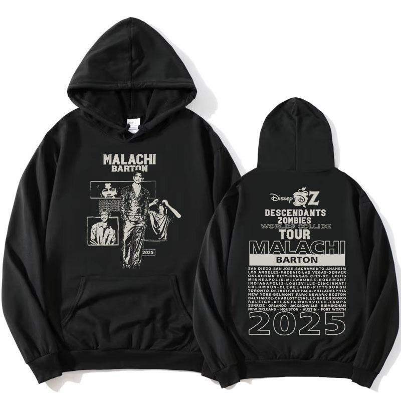 Actor Malachi Barton Hoodies Zombies Worlds Collide Tour 2025 Sweatshirts Fashion Unisex Streetwear Long Sleeve Women Pullovers