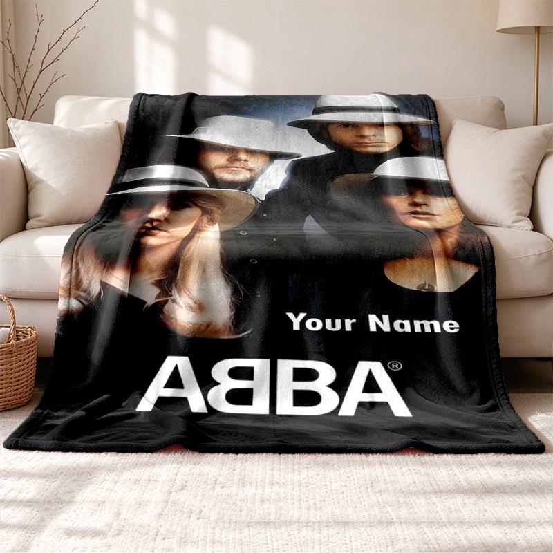 ABBA Personalisierbare Namens-Outdoor-Decke weich kuschelig und warm Mehrzweck-Bürodecke Outdoor-Camping- und Reise-Decke Ganzjahres-Mehrzweck-Geschenk